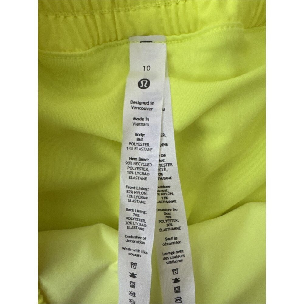 Lululemon Women's Hotty Hot High-Rise Skirt Skorts neon Highlight Yellow Size 10 - Picture 4 of 7